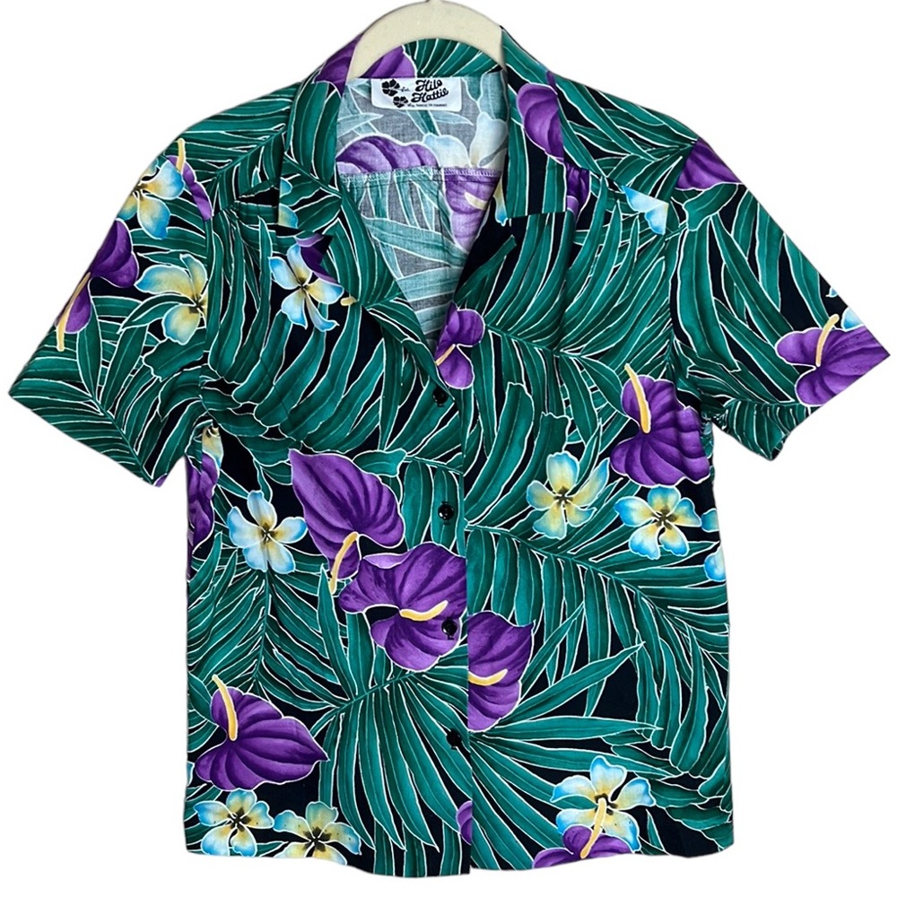 Hilo Hattie Floral Palm Hawaiian Shirt